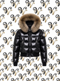 SHINY BLACK FURR COAT