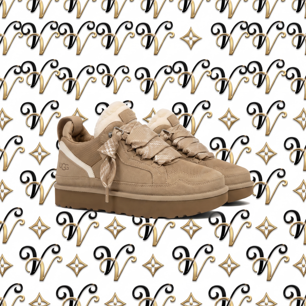 TAN FRINGE LACE SNEAKER