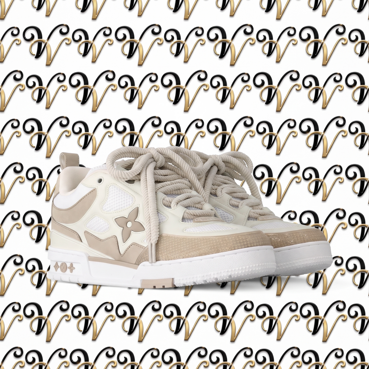 BLACK FLOWER LOGO SNEAKER