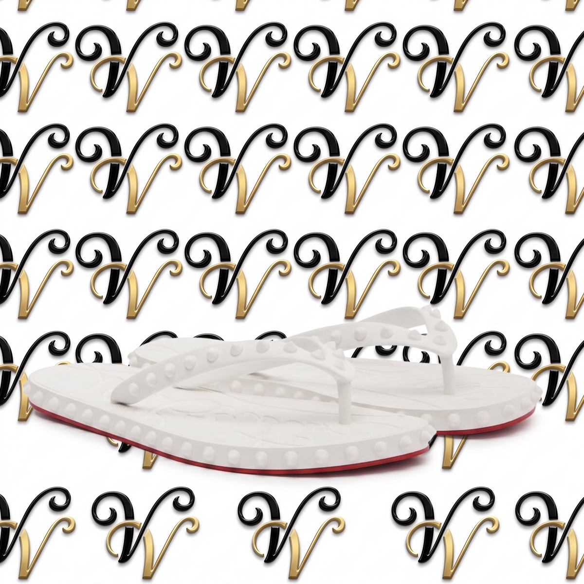 WHITE SPIKE FLIP FLOP