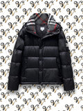 BLACK PUFFER JACKET (RED STRIPES)